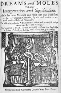 Rêves et taupes, page de titre, vers 1750 - English School