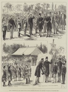 Compétition de drill des écoles du London Board devant le prince et la princesse de Galles à Buckhurst Hill - English School