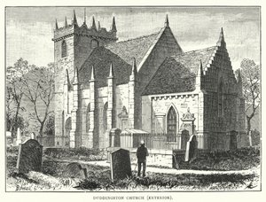 Église de Duddingston, extérieur (gravure) - English School