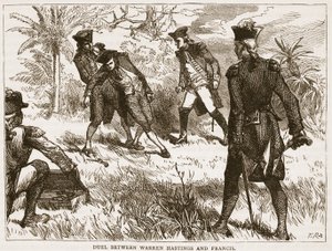 Duel entre Warren Hastings et Francis, illustration de Cassell