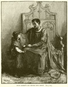 Le fils du duc Robert devant le roi Henri - English School