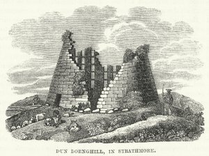 Dun Dornghill, à Strathmore (gravure) - English School