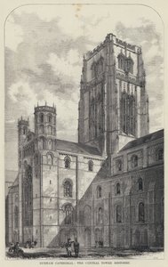 Cathédrale de Durham, la tour centrale restaurée (gravure) - English School