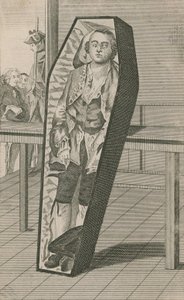 Earl Ferrers dans son cercueil à Surgeons Hall - English School