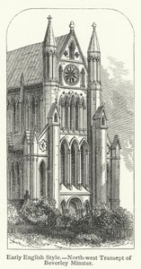 Style anglais précoce, transept nord-ouest de la cathédrale de Beverley (gravure)