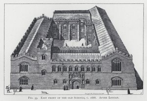 Façade est des anciennes écoles, vers 1688, d