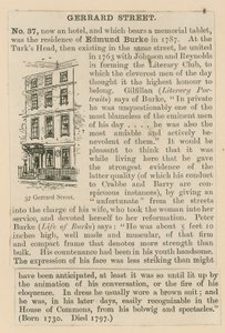 Edmund Burke et 37 Gerrard Street - English School