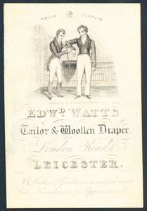 Edward Watts, tailleur et drapier en laine, carte de visite - English School