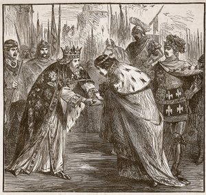Édouard recevant le roi Jean de France, illustration de Cassells Illustrated History of England - English School
