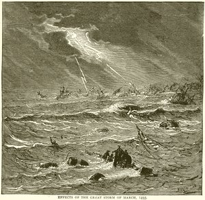 Effets de la grande tempête de mars 1493 - English School
