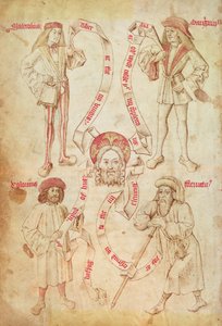Les Quatre Humeurs, du Livre de la Guilde des Barbiers Chirurgiens de York - English School