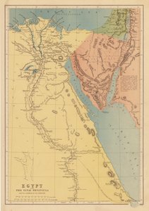 Égypte avec la péninsule du Sinaï et les voyages des Israélites - English School