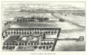 Temple égyptien et le Nil (gravure)