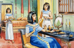 Dame égyptienne à sa coiffeuse