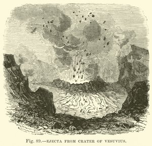 Éjecta du cratère du Vésuve