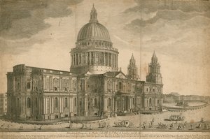 Élévation et perspective de la cathédrale Saint-Paul, Londres - English School