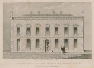 Élévation de la nouvelle maison missionnaire de Londres, Blomfield Street, Finsbury