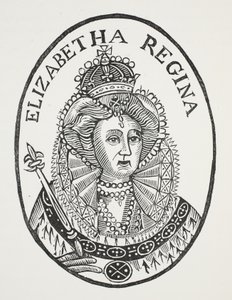 Elizabeth Regina, illustration de Chap-books du XVIIIe siècle par John Ashton, pub. 1882 - English School