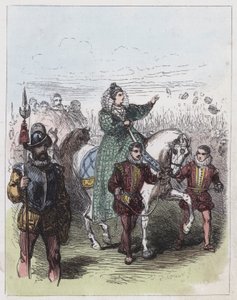 Élisabeth passant en revue les troupes à Tilbury - English School