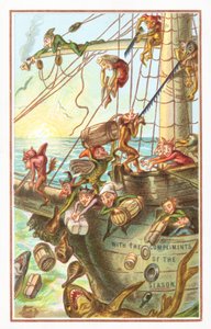 Lutins jetant des provisions par-dessus bord - English School