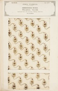 Échantillon de mousseline brodée de Madras, de The Collection of the Textile Manufacturers of India, par John Forbes Watson, publié en 1866 - English School