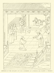 Empereur de la dynastie Tang accordant une audience et faisant un présent - English School