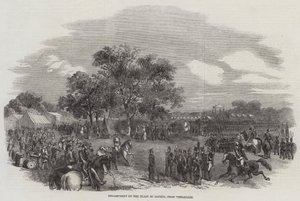 Campement sur la plaine de Satory, près de Versailles (gravure)
