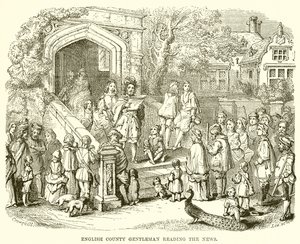 Gentilhomme de campagne anglais lisant les nouvelles - English School