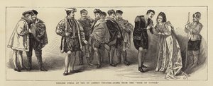 Opéra anglais au théâtre St James, scène de "La Rose de Castille" (gravure)