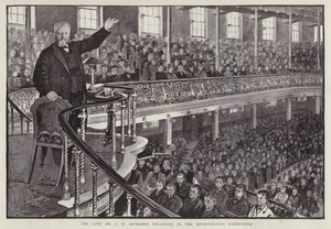 Prédicateur baptiste particulier anglais Charles Haddon Spurgeon prêchant au Metropolitan Tabernacle, Londres - English School