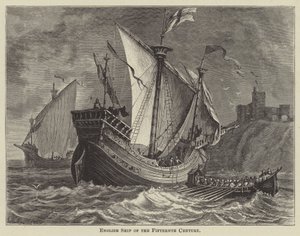 Navire anglais du quinzième siècle (gravure)