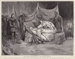 Acteurs anglais Henry Irving et Ellen Terry dans une production du Roi Lear de Shakespeare au Lyceum Theatre, Londres