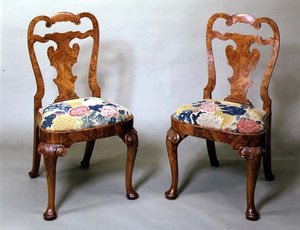 Chaises anglaises, début du 18e siècle
