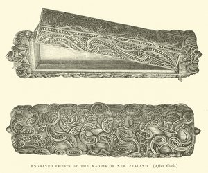 Coffres gravés des Maoris de Nouvelle-Zélande, d