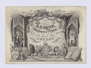 Graveur et imprimeur, H D Smith, carte de visite - English School