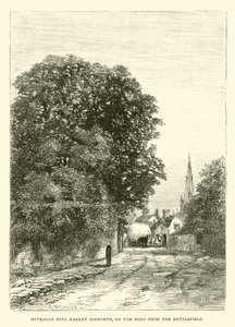 Entrée dans le Marché Bosworth, sur la route du Champ de Bataille - English School