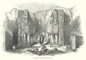 Entrée du petit temple (Nimroud) (gravure) - English School