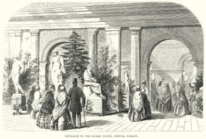 Entrée de la cour romaine, Crystal Palace (gravure) - English School