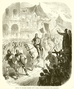 Entrée de Charles Martel à Paris, après avoir vaincu les Sarrasins - English School