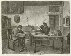Érasme dans son étude