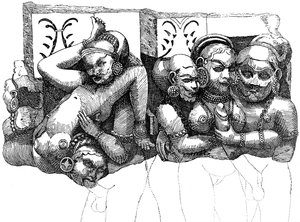Relief érotique des grottes d