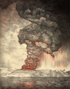 Éruption du Krakatoa, 26 août 1833, pub.1888 - English School
