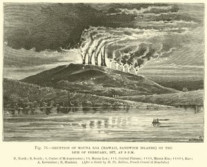 Éruption du Mauna Loa (Hawaï, Îles Sandwich) le 14 février 1877, à 21h - English School