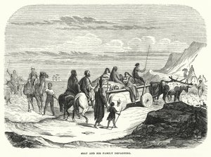 Ésaü et sa famille partant (gravure) - English School