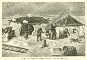 Igloos esquimaux, près du cap Herschel, Terre du Roi Guillaume - English School