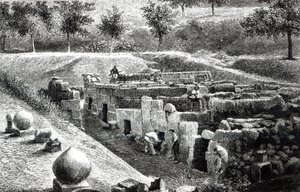 Tombes étrusques excavées par Signor Mancini à Orvieto - English School