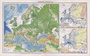 Europe, physique (litho en couleur) - English School