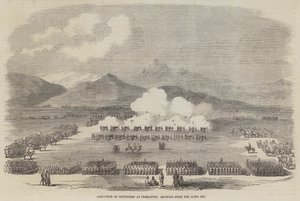 Exécution des mutins à Peshawur, soufflés par les canons, etc.