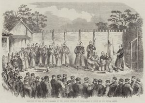Exécution de deux des meurtriers des officiers britanniques au Japon (gravure) - English School