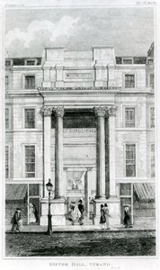 Exeter Hall, Strand, Londres, tiré du Gentlemans Magazine - English School